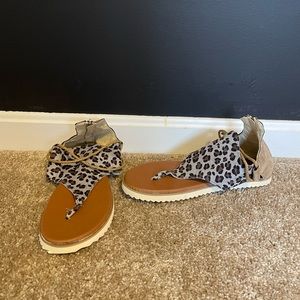 cheetah print sandals. size 8. never worn